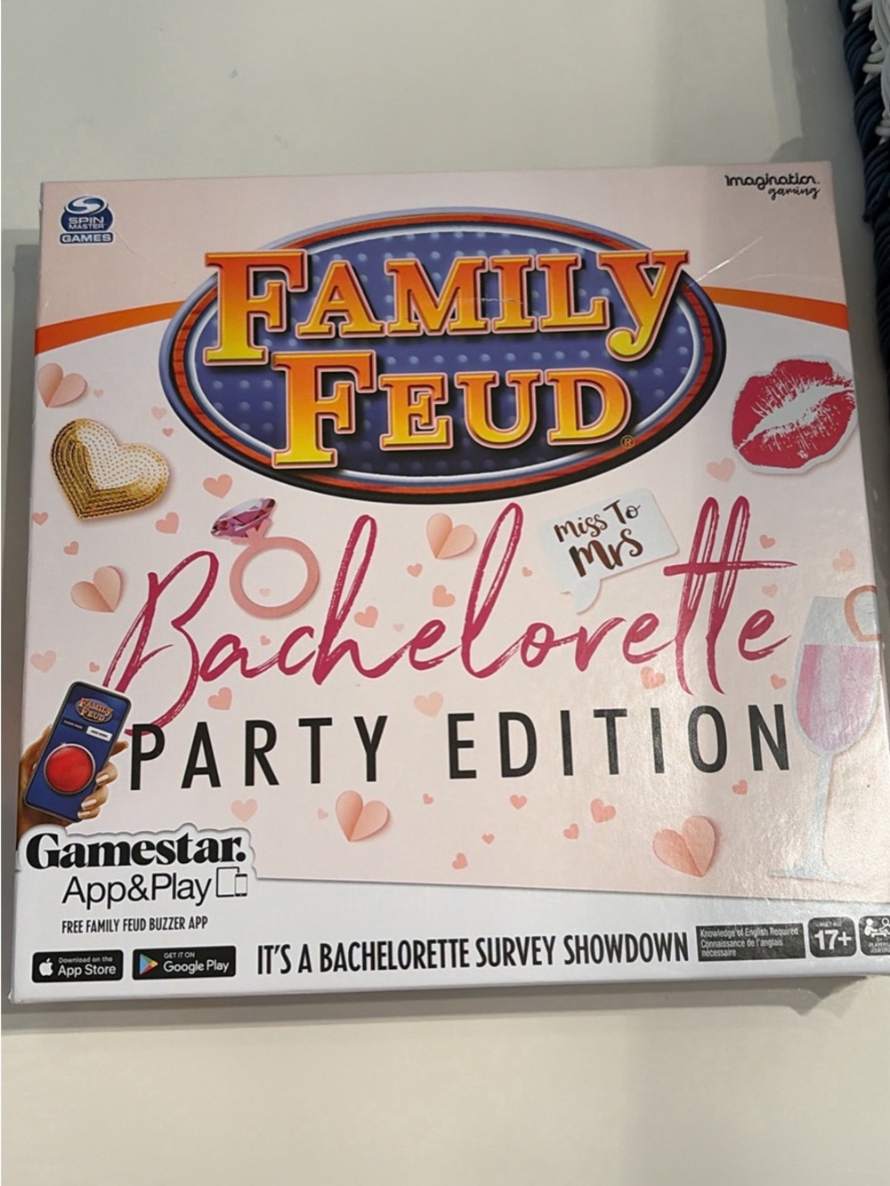 Family Feud Bachelorette Party Edition Game - Pink & White